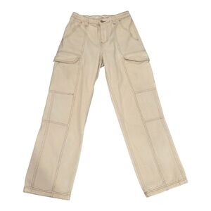 Utility Cargo Baggy Straight Leg Pants, High Waisted, Women's Size Small